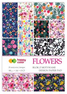 HAPPY COLOR - BLOK A4 - MOTYW - FLOWERS 15K