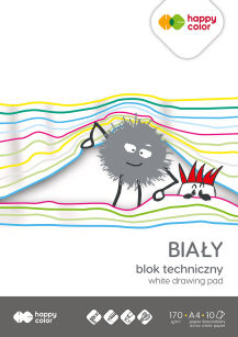 HAPPY COLOR - BLOK TECHNICZNY A4 BIAŁY - 10k
