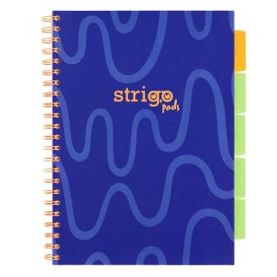 STRIGO - KOŁOZESZYT A4 - KRATKA - NEON GRANATOWY