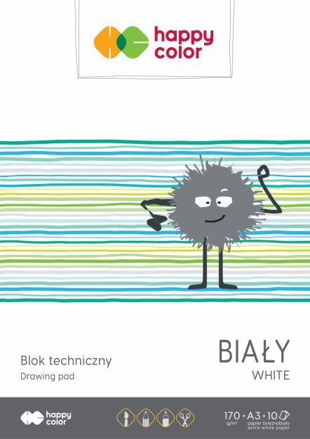HAPPY COLOR - BLOK TECHNICZNY A3 BIAŁY - 10k
