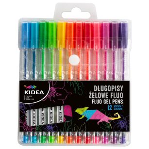 KIDEA - DŁUGOPIS ŻELOWY FLUO 12 KOL