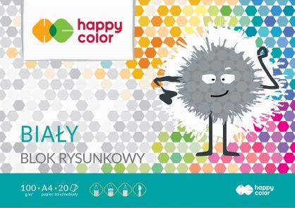 HAPPY COLOR - BLOK RYSUNKOWY A4 BIAŁY 100g - 20k