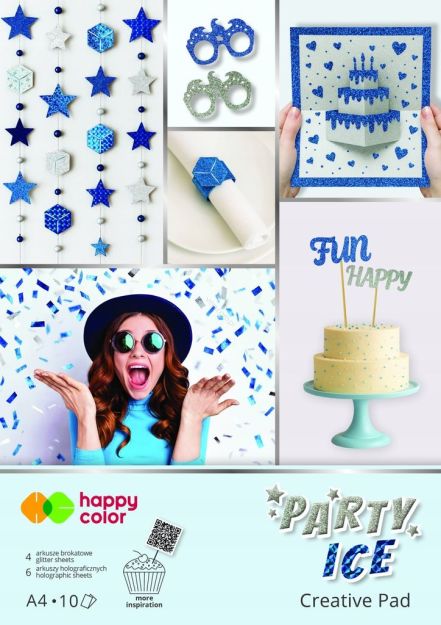 HAPPY COLOR - BLOK A4 PARTY ICE HOLOGRAPHIC BROKAT