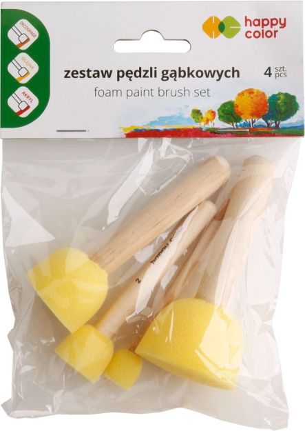 HAPPY COLOR - PĘDZEL GĄBKOWY OKRĄGŁY MIX