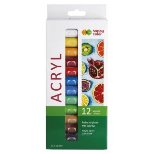 HAPPY COLOR - FARBA AKRYLOWA ZESTAW 12kol x 12ml