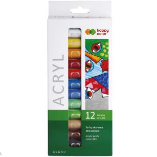 HAPPY COLOR - FARBA AKRYLOWA HOBBY - 12 KOL 12ml