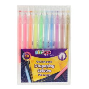 STRIGO - DŁUGOPISY ŻELOWE - 10 KOL