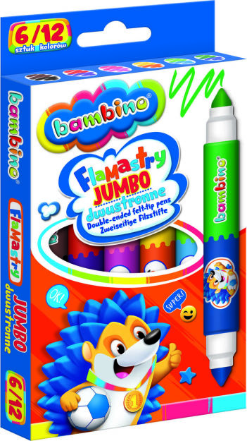 BAMBINO - FLAMASTRY DWUSTRONNE 12 KOL