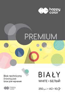 HAPPY COLOR - BLOK TECHNICZNY A3 BIAŁY 250g - 10K