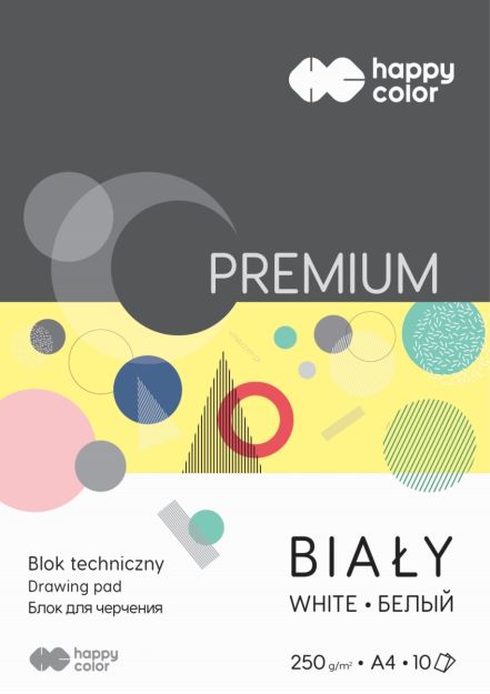 HAPPY COLOR - BLOK TECHNICZNY A4 BIAŁY 10k PREMIUM