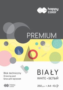 HAPPY COLOR - BLOK TECHNICZNY A4 BIAŁY 10k PREMIUM