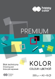 HAPPY COLOR - BLOK TECHNICZNY A3 KOLOR 220g - 10K