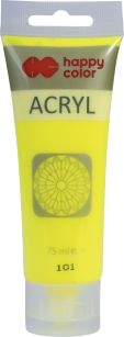 HAPPY COLOR - FARBA AKRYLOWA - 75ml - ŻÓŁTY FLUO