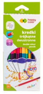 HAPPY COLOR - KREDKI DREWNIANE DWUSTRONN 12=24 KOL