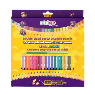 STRIGO - KREDKI 24/48 OŁÓWKOWE TRÓJKĄTNE PASTEL