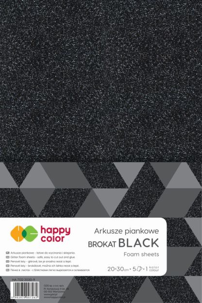 HAPPY COLOR - ARKUSZE BROKAT A4 5ARK - CZARNE