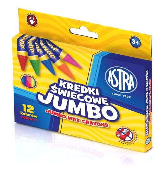 ASTRA - KREDKI ŚWIECOWE JUMBO - 12 KOLORÓW