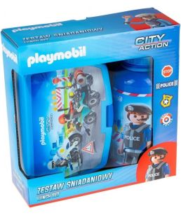 ASTRA - ZESTAW BIDON+ŚNIADANIÓWKA  PLAYMOBIL POLIC