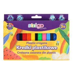 STRIGO - KREDKI 12KOL - PLASTIKOWE TRÓJKĄTNE