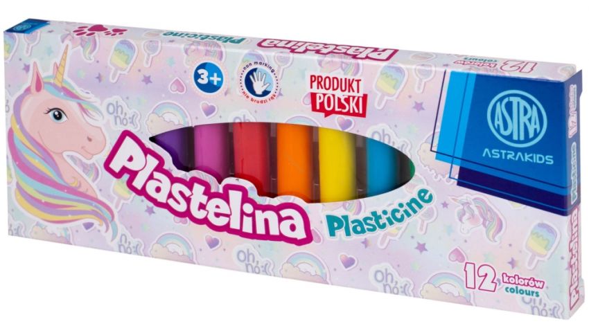 ASTRA - PLASTELINA 12 KOLORÓW JEDNOROŻEC