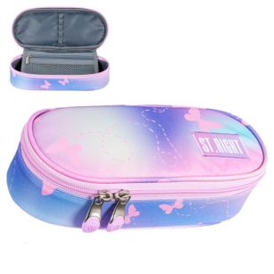 MJ - PIÓRNIK SASZETKA Z KLAPKĄ PC-01 PINK BUTTERFL