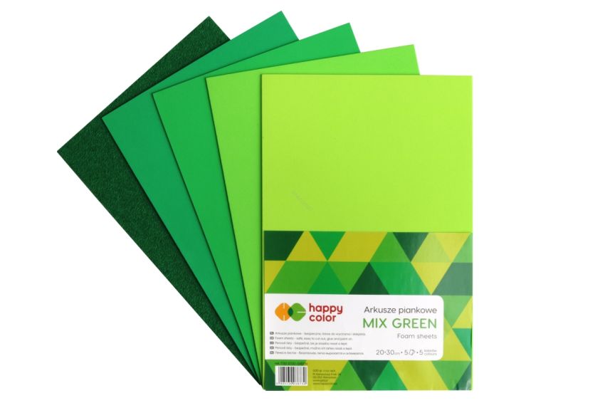HAPPY COLOR - ARKUSZE PIANKOWE - MIX GREEN 5 ARK