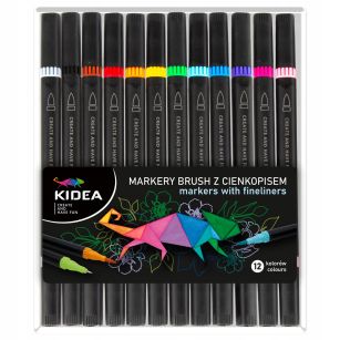 KIDEA - MARKER BRUSH Z CIENKOPISEM 12 KOL