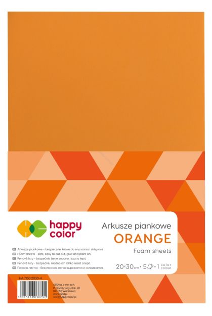 HAPPY COLOR - ARKUSZE PIANKOWE A4 5ARK - POMARAŃCZ