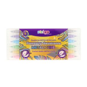 STRIGO - FLAMASTER METALICZNY BRUSH - 6 KOL