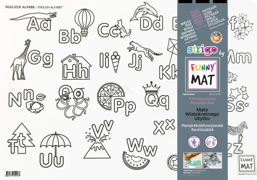 STRIGO - FUNNY MAT - WHITE - ALFABET