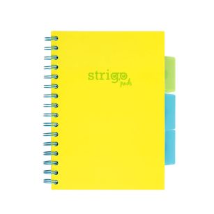 STRIGO - KOŁOZESZYT A5 - KRATKA - NEON ŻÓŁTY