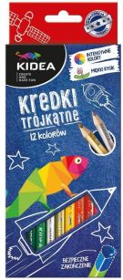 KIDEA - KREDKI OŁÓWKOWE TRÓJKĄTNE - 12 KOLORÓW