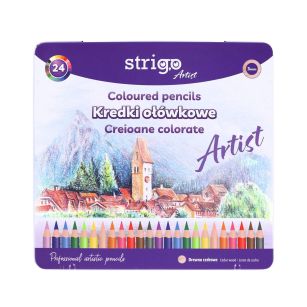 STRIGO - KREDKI 24KOL OŁÓWKOWE OKRĄGŁE ARTIST