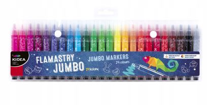 KIDEA - FLAMASTRY JUMBO - 24 KOLORY