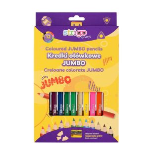 STRIGO - KREDKI OŁÓWKOWE - JUMBO TRÓJKĄTNE 12 KOL