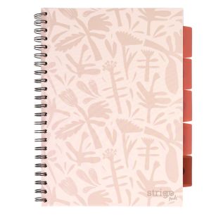 STRIGO - KOŁOZESZYT A4 - KRATKA - FLORAL BEŻOWY