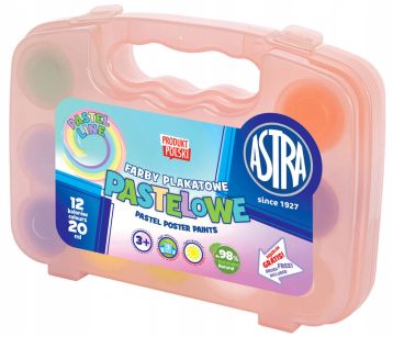 ASTRA - FARBY PLAKATOWE PASTEL - 12 KOLORÓW 20ml