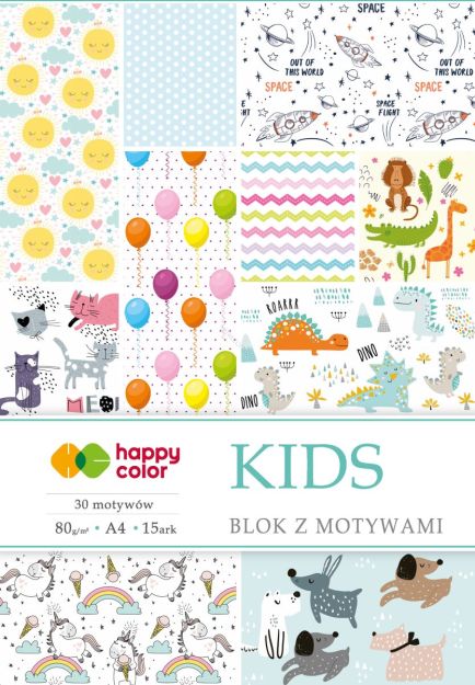 HAPPY COLOR - BLOK A4 - MOTYW KIDS 80g 15K