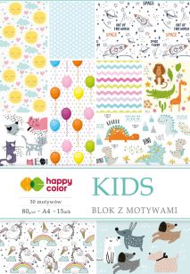 HAPPY COLOR - BLOK A4 - MOTYW KIDS 80g 15K