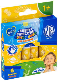 ASTRA - KREDKI ŚWIECOWE OKRĄGŁE JUMBO 6 KOLORÓW