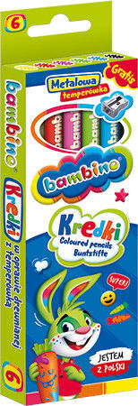 BAMBINO - KREDKI - 6 KOLORÓW - GRUBE DREWNO