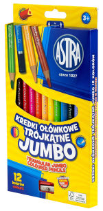 ASTRA - KREDKI OŁÓWKOWE 12KOL JUMBO TRÓKĄTNE