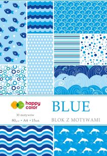 HAPPY COLOR - BLOK Z MOTYWAMI A4 - BLUE