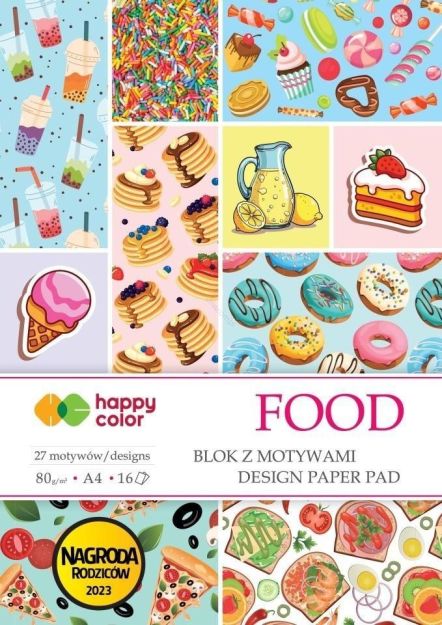 HAPPY COLOR - BLOK Z MOTYWEM - FOOD A4 16K