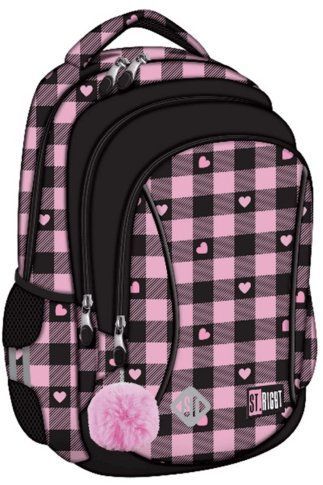 MJ - PLECAK 3-KOMOROWY STRIGHT BP-26 PINK CHECKERE