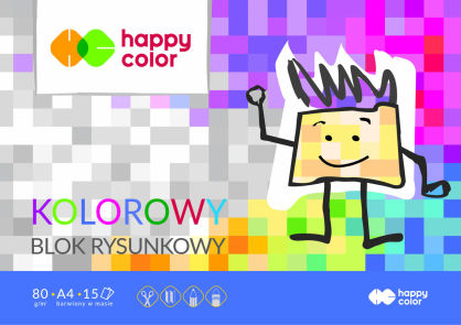HAPPY COLOR - BLOK RYSUNKOWY A4 KOLOR 80g - 15k