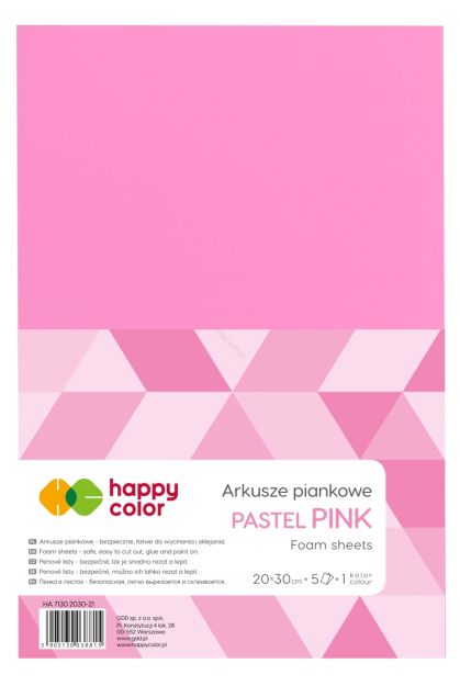 HAPPY COLOR - ARKUSZE PIANKOWE A4 5ARK - RÓŻ PASTE