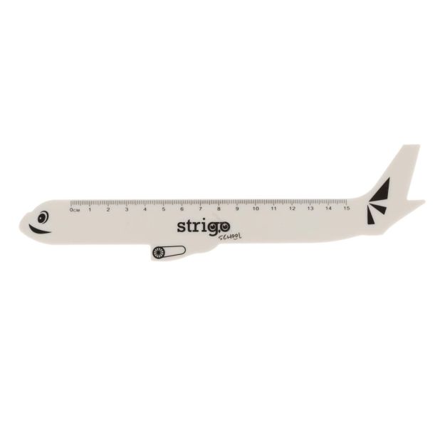 STRIGO - LINIJKA PLASTIKOWA SAMOLOT 15cm