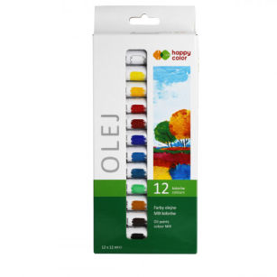 HAPPY COLOR - FARBY OLEJNE - 12x12ml - ZESTAW