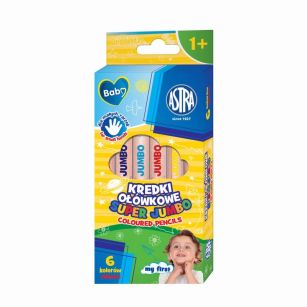 ASTRA - KREDKI OŁÓWKOWE 6 KOLORÓW JUMBO